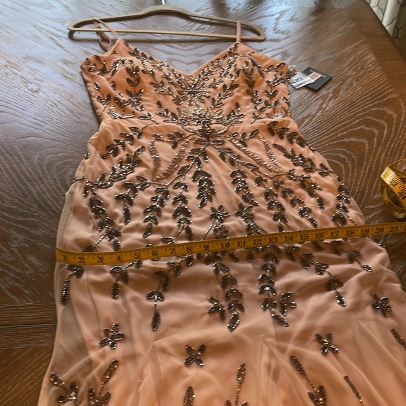 Marina special occasion beaded dress size large color is blush - Picture 8 of 9